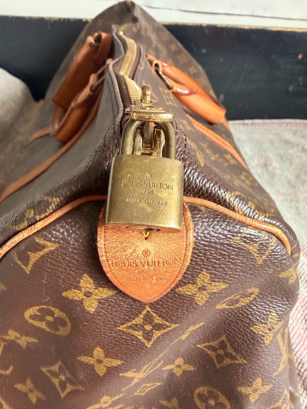 Louis Vuitton Monogram Canvas Travel Duffel Bag in Brown and Tan - Picture 4 of 14